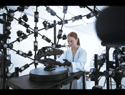 case study: 3d scanning system brings digital characters to life figure 1: a replica dinosaur skull is placed inside of the 3d digital capture system for scanning.